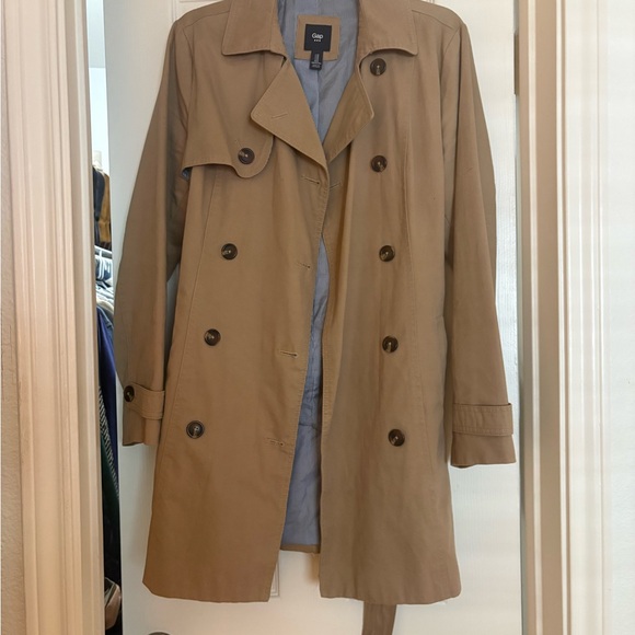 GAP Jackets & Blazers - GAP Tan Double-Breasted Trench Coat